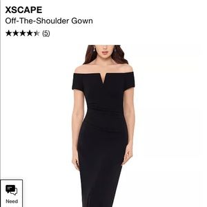 Xscape Off Shoulder Gown Size 6 - Evergreen